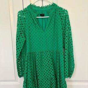 J Crew eyelet green dress